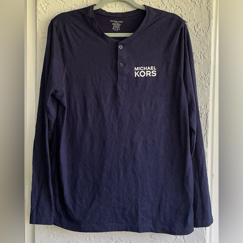 Michael Kors Navy Blue Long Sleeve Top